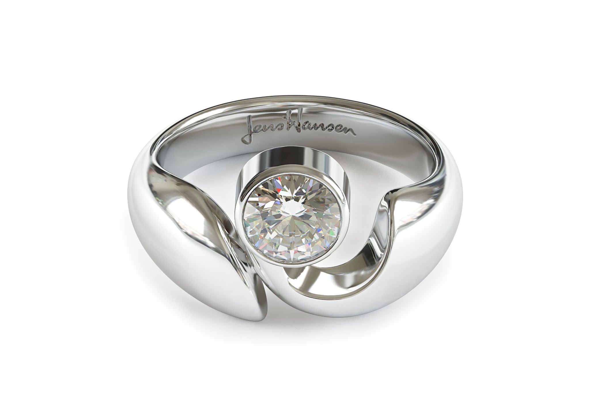 JW159/JW66 Diamond Ring, White Gold & Platinum – Jens Hansen